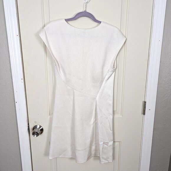 3.1 Phillip Lim | White Asymmetric Cap Sleeve Dress Size 4 - Picture 3 of 9